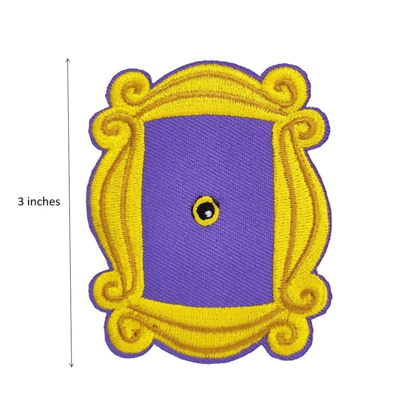 Cute-Patch 3'' Friends Gold Picture Frame Embroidered Iron on sew on Patch Hat Pin - Image 2